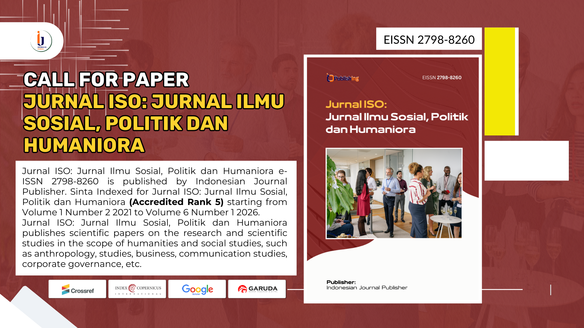 Call for Paper Jurnal ISO: Jurnal Ilmu Sosial, Politik dan Humaniora