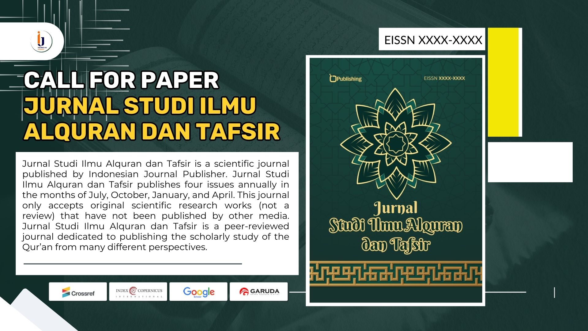 Call for Paper Jurnal Studi Ilmu Alquran dan Tafsir (FREE)