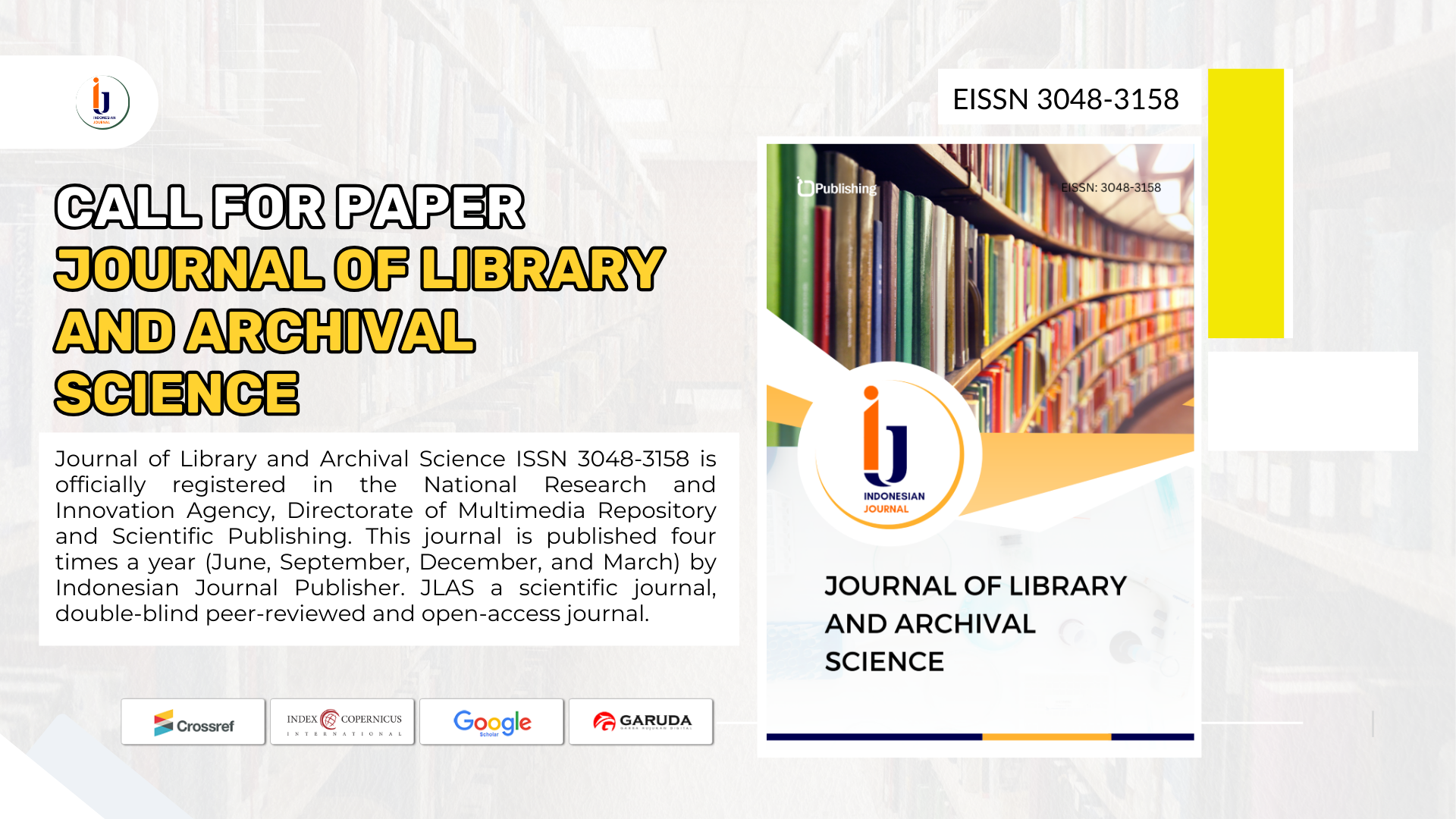 Call for Paper Journal of Library and Archival Science